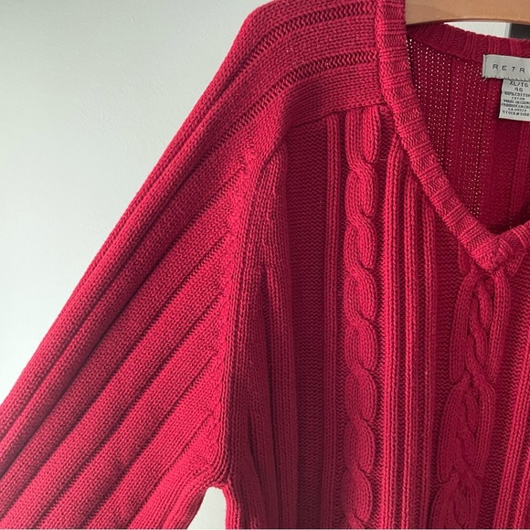 Retreat 100% Cotton Heavy Thick Cable Knit Chunky Sweater Mens XL - Picture 5 of 7